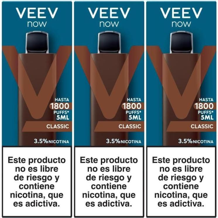 Vaporizador Veev Now Classic 1800 Puffs 3 Unidades