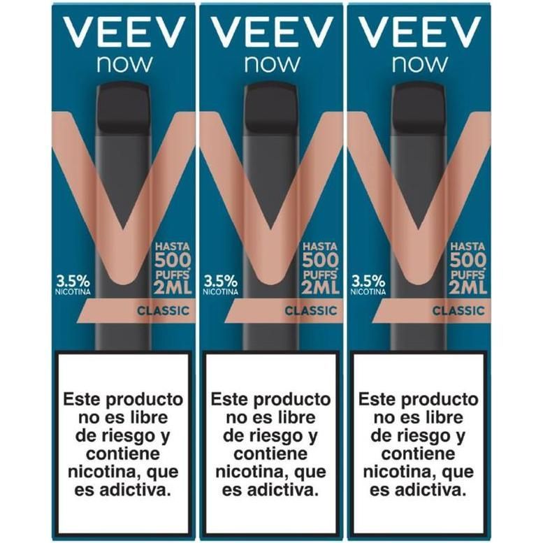 Vaporizador Veev Now Classic 500 Puffs 2 ml 3 Unidades