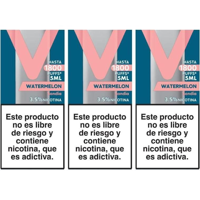 Vaporizador Veev Now Watermelon 1800 Puffs 3 Unidades