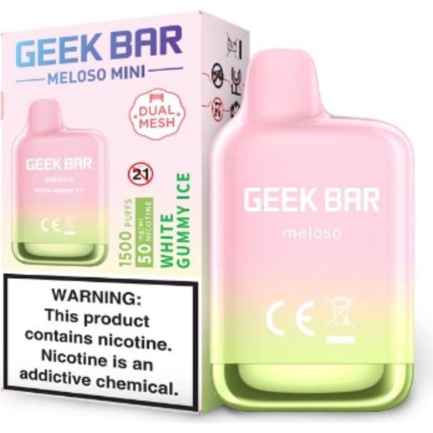 Vaporizador Geek Bar Meloso Mini White Gummy Ice 1500 Puff 1 Unidad