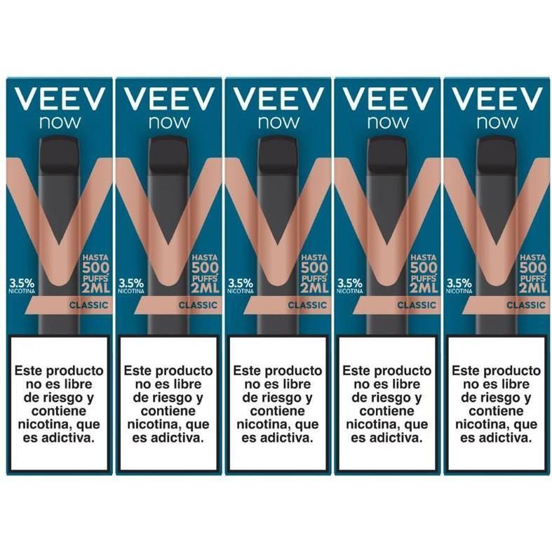 Vaporizador Veev Now Classic 500 Puffs 2 ml 5 Unidades