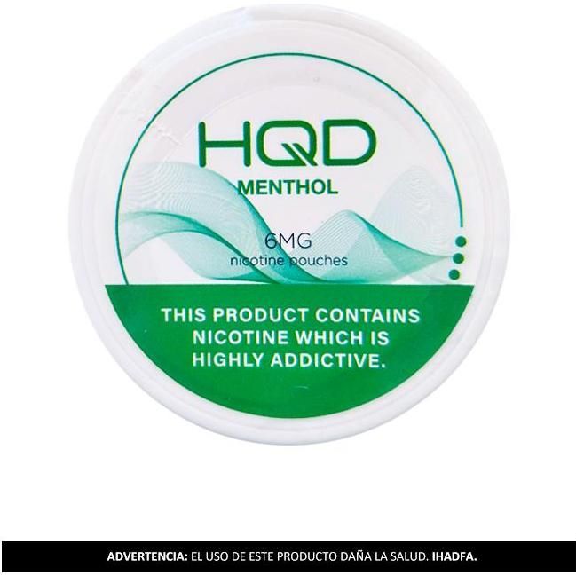 Bolsas De Nicotina Menthol Hqd 6 mg 1 Unidad