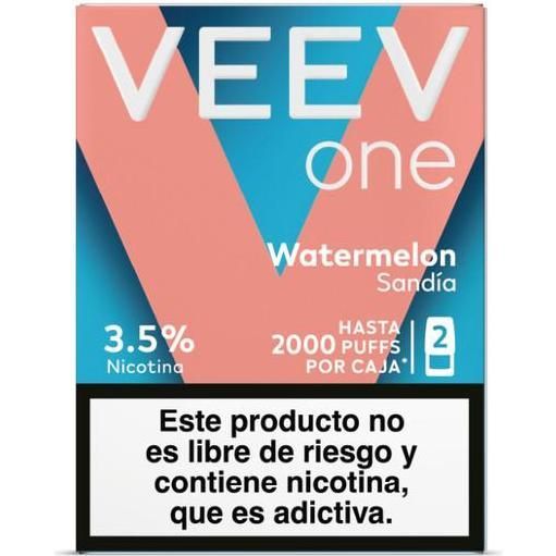 Vaporizador Veev One 1000 Puffs Watermelon 3.5% Nicotina Caja 2 Unidades