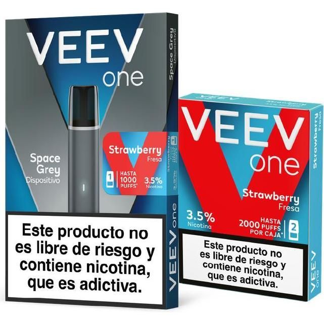 Vape Recargable Veev One + 3 Pod Strawberry 3000 puffs 3.5% Nicotina