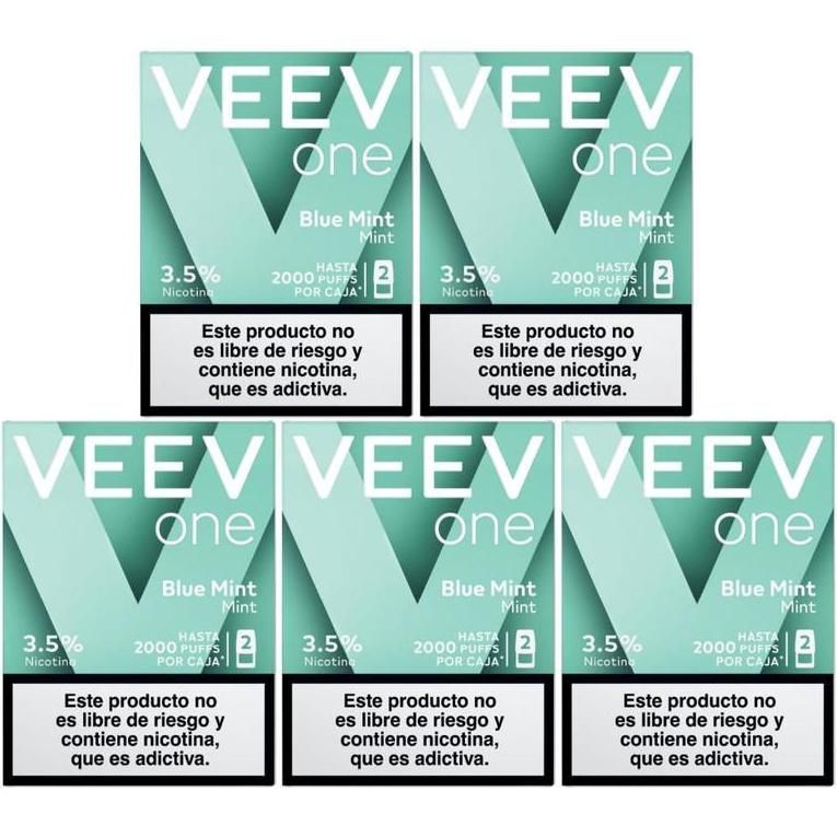 Pod Veev One Blue Mint 2000 Puffs 3.5% Nicotina 5 Unidades