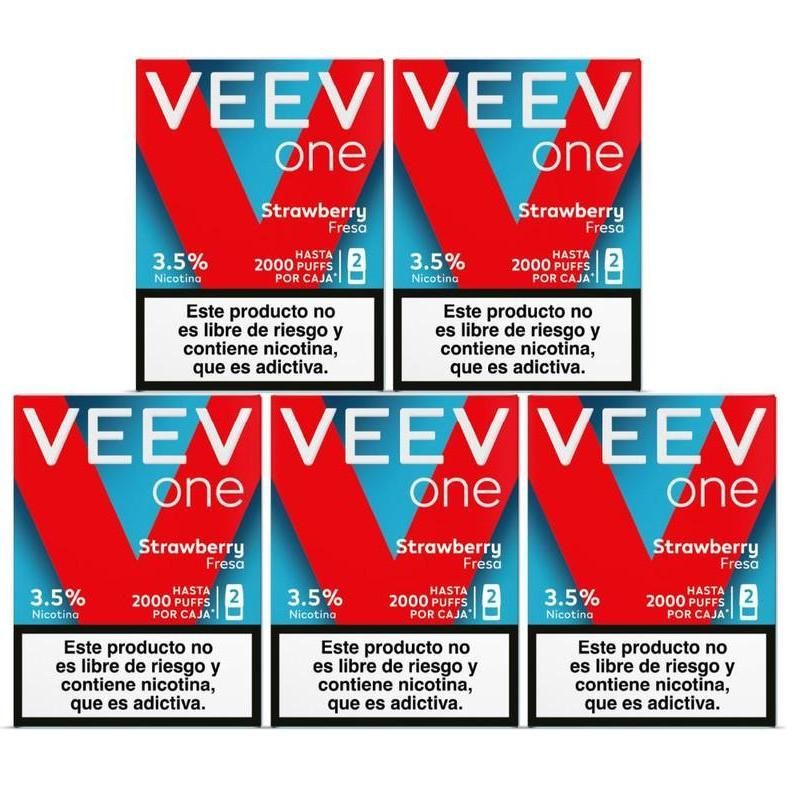 Pod Veev One Strawberry 2000 Puffs 3.5% Nicotina 5 Unidades