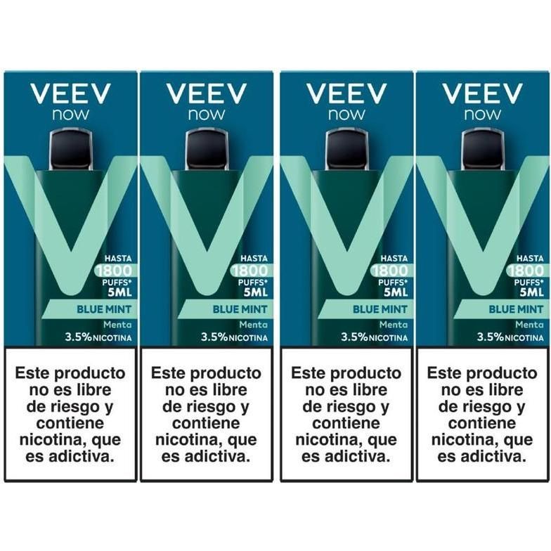 Vaporizador Veev Now Blue Mint 1800 Puffs 4 Unidades