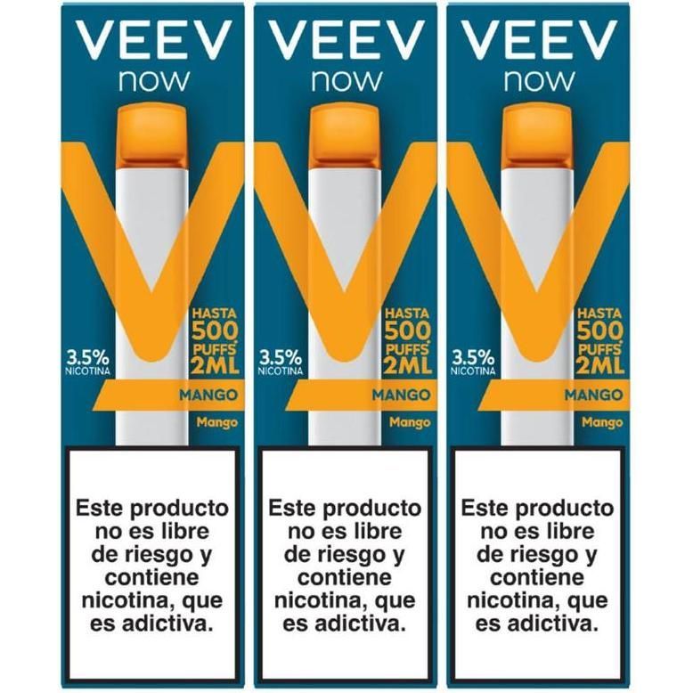Vaporizador Veev Now Mango 500 Puffs 2 ml 3 Unidades