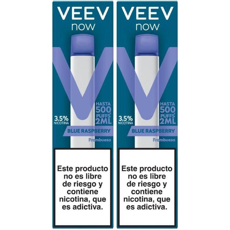 Vaporizador Veev Now Blue Raspberry 500 Puffs 2 ml 2 Unidades