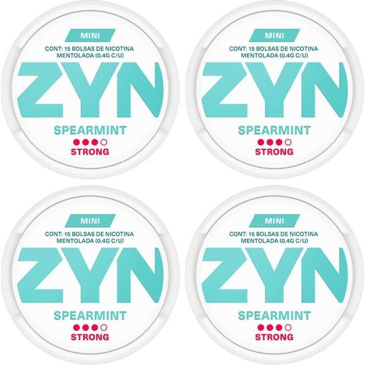 Bolsas Zyn Spearmint Strong 4 Unidades