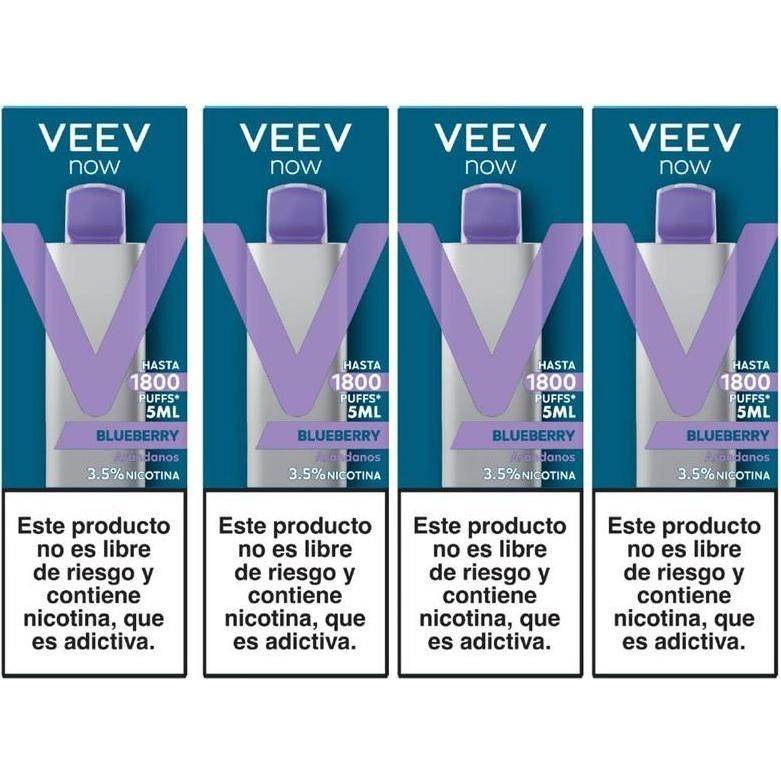Vaporizador Veev Now Blueberry 1800 Puffs 5Ml 4 Unidades