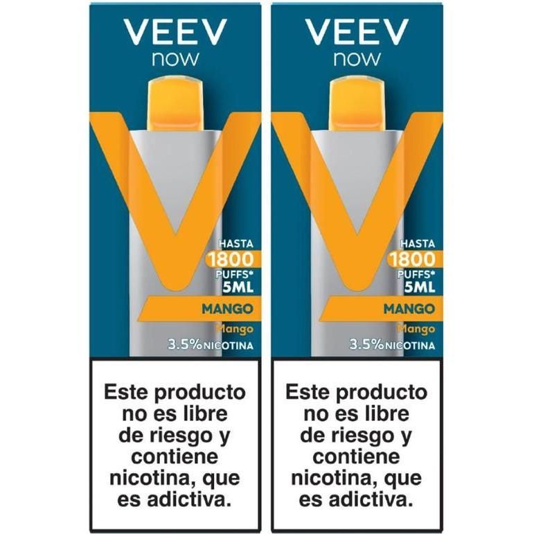 Vaporizador Veev Now Mango 1800 Puffs 2 Unidades