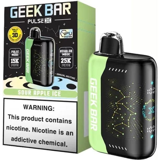Vape Geekbar Pulse Sour Apple Ice (25000 Puffs), 1 Unidad