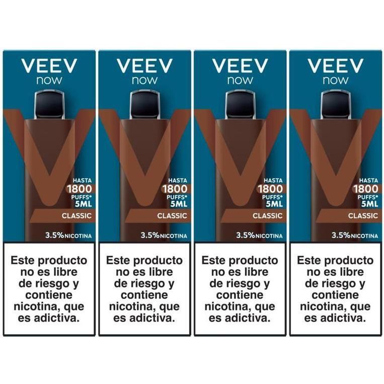 Vaporizador Veev Now Classic 1800 Puffs 4 Unidades