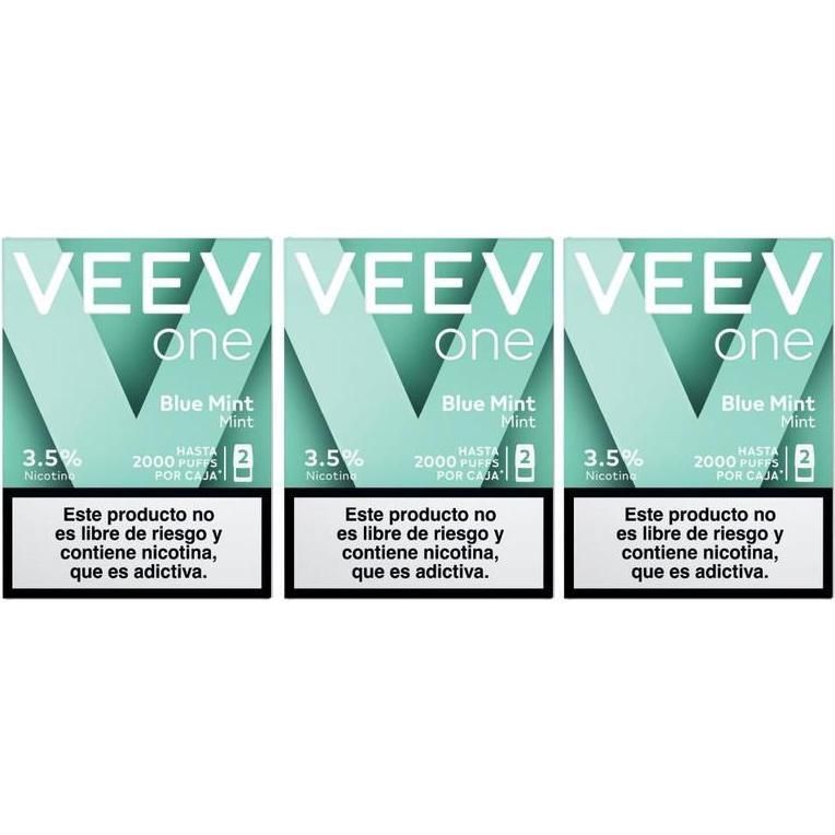 Pod Veev One Blue Mint 2000 Puffs 3.5% Nicotina 3 Unidades