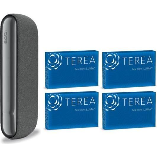 Kit Iqos Iluma Pebble Grey + 4 Cajetillas Terea Blue 1 Unidad