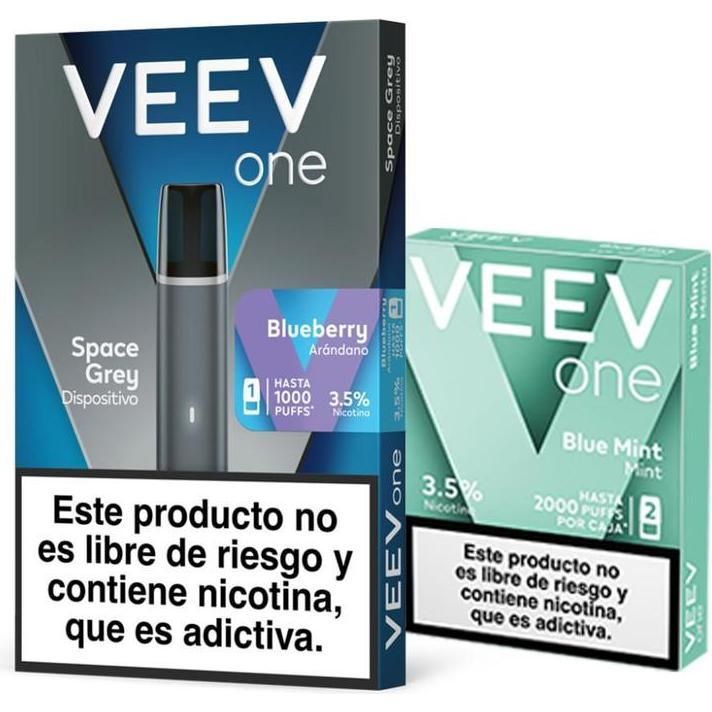 Kit Veev One Blueberry + 2 Pods Blue Mint 3000 puffs 3.5% Nicotina 1 Unidad