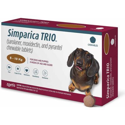ZO Simparica Trio 12mg x 1 Tab Caramel 5.1 - 10kg