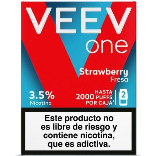 Vaporizador Veev One 1000 Puffs Strawberry 3.5% Nicotina 2 Unidades
