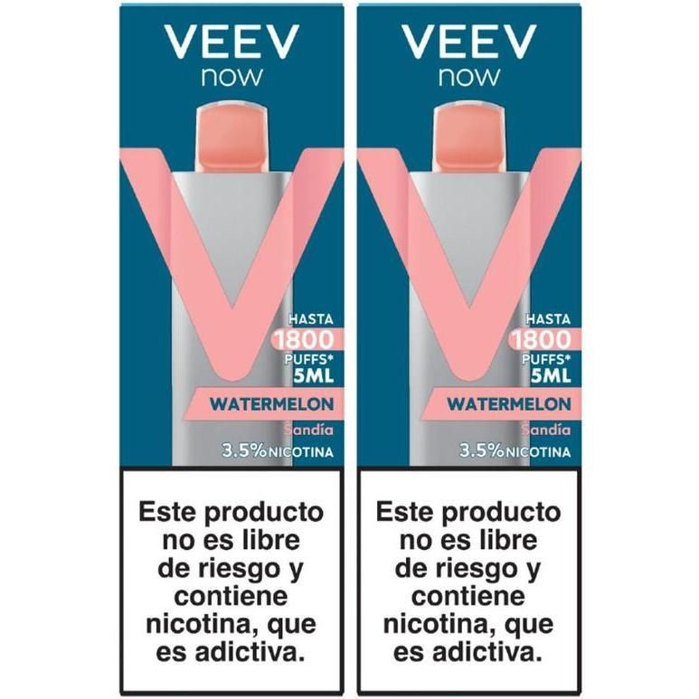 Vaporizador Veev Now Watermelon 1800 Puffs 2 Unidades