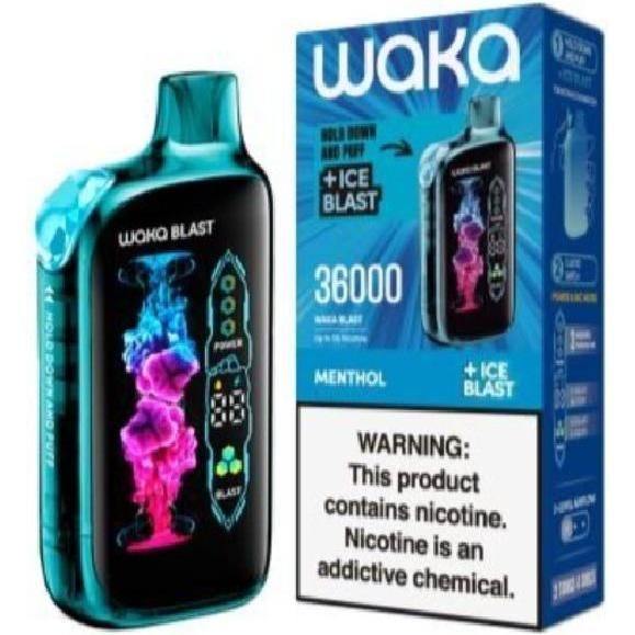 Vape Desechable Waka Menthol + Ice Blast 36000 puffs 1 Unidad