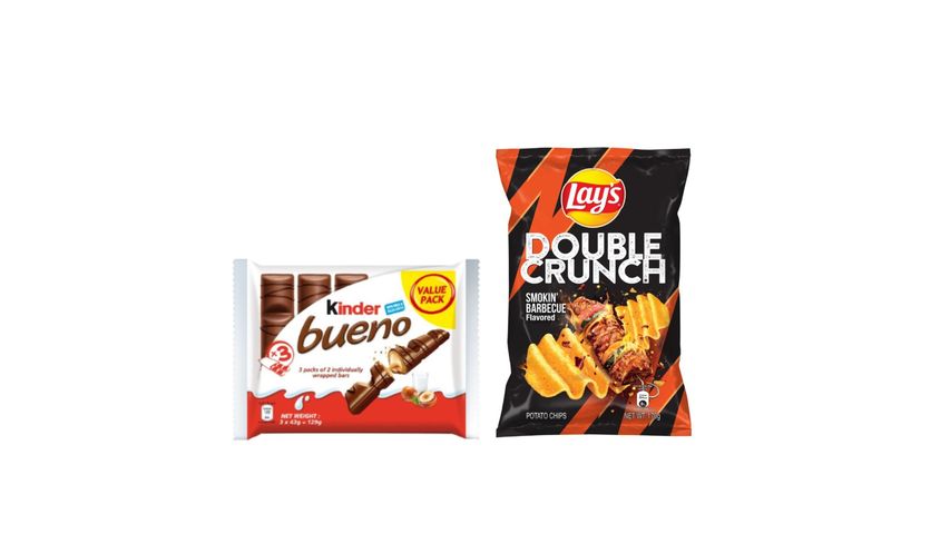 Kinder Bueno T2x3 + Lay's Double Crunch Smokin' Barbecue Potato Chips 170g