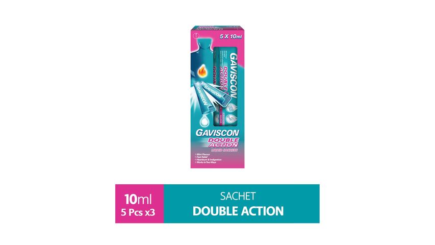Gaviscon Double Action Liquid Sachet 10ml (5Pcs x 3)