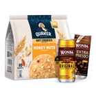 Quaker Cookies Honey Nuts 250g + Wonda Premium Iced Original 240ml + Wonda Extra Presso Iced 240ml