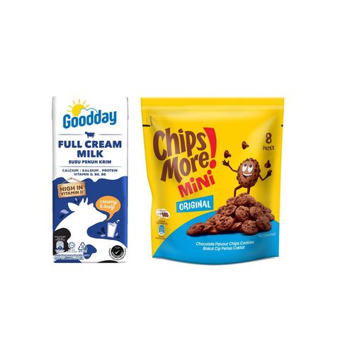 Goodday Full Cream 1L + Chipsmore Original Chocolate Chip Value Pack