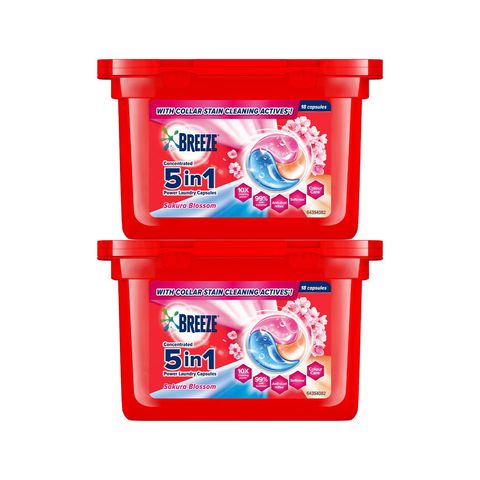 Breeze 3-in-1 Capsules Detergent Sakura Blossom (18pcs x 2)