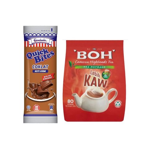 BOH Tea Pot Bags 80Pcs x Gardenia Delicia Cream Roll Chocolate 50g