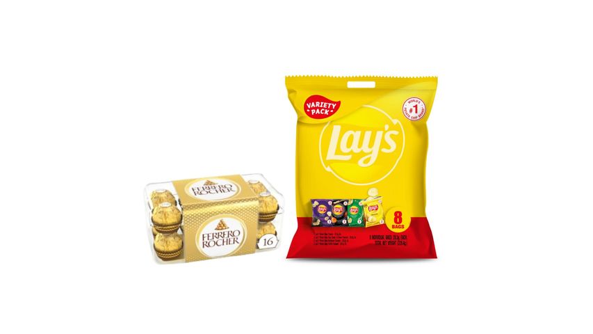 Ferrero Rocher T16 + Lay's Variety Pack (8 x 28.3g)