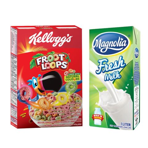 Breakfast Combo: Kellogg's Froot Loops 150g + Magnolia Fresh Milk 1L