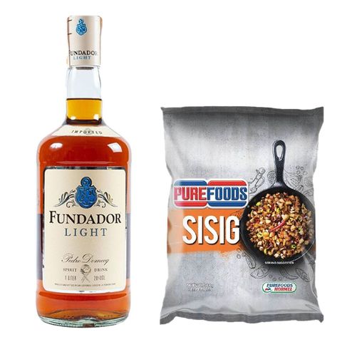 Fundador Light + Purefoods Pork Sisig