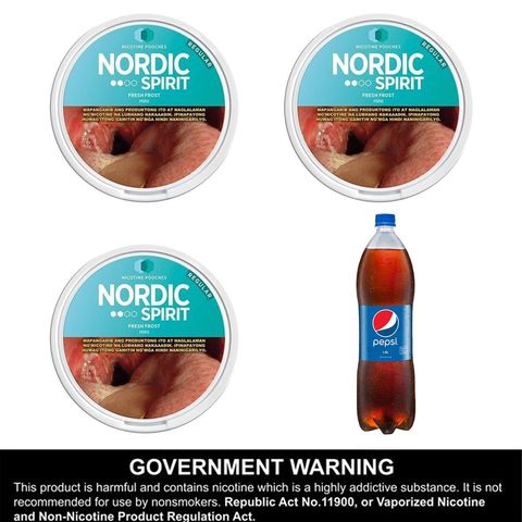 Nordic Spirit Fresh Frost Mini Regular 3 x 20 Pieces + Free Pepsi Regular Bottle 1.5L
