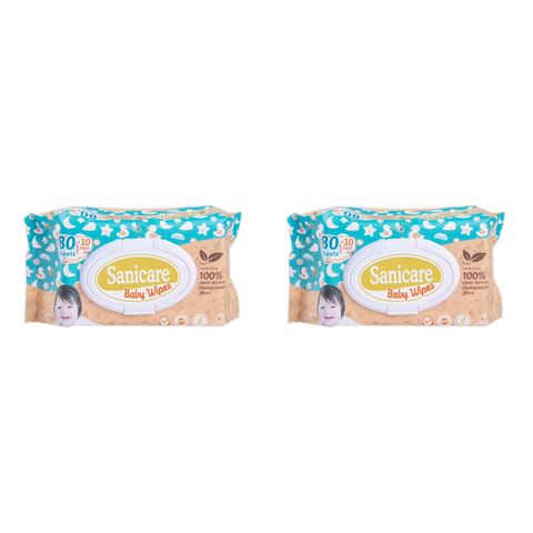 Sanicare Baby Wipes 2 x 80 Pieces
