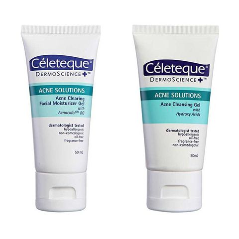 Celeteque Acne Solutions Acne Clearing Facial Moisturizer Gel 50ml + Celeteque Acne Solutions Cleansing Gel 50ml