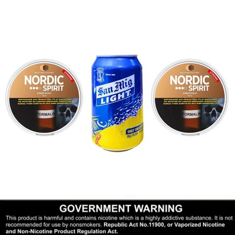 Nordic Spirit Can Amber Roast Strong 2 x 20 Pieces + San Miguel Light 330ml