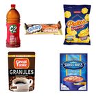 Great Taste Coffee Granules 100g + C2 Apple Green Tea 1L + Swiss Miss Marshmallow Cocoa Mix 28g + Piattos Supersized Cheese Flavored Potato Crisps 170g + Cloud 9 Overload Chocolate Bar 50g