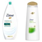 Dove Shampoo Hair Fall Rescue Plus 170ml + Dove Body Wash Sensitive Skin 200ml Bundle