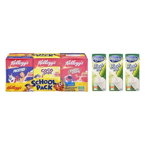 Breakfast Baon: Kellogg's School Pack 170g + Magnolia Fresh Milk 3 x 250ml