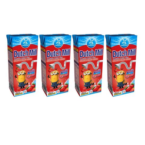 Dutch Mill UHT Yoghurt Strawberry 180ml - Bundle of 4
