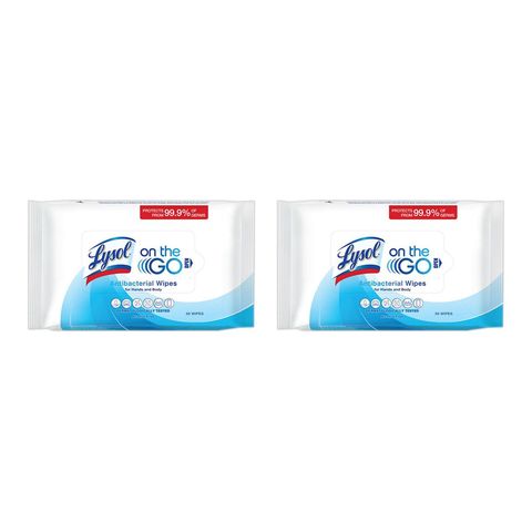Lysol On The Go Antibacterial Wipes 2 x 50 Pieces