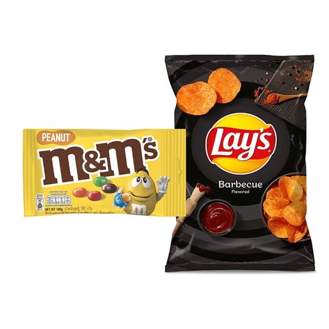 Lay's BBQ 170g and M&M's Peanut Chocolate Candies 37g