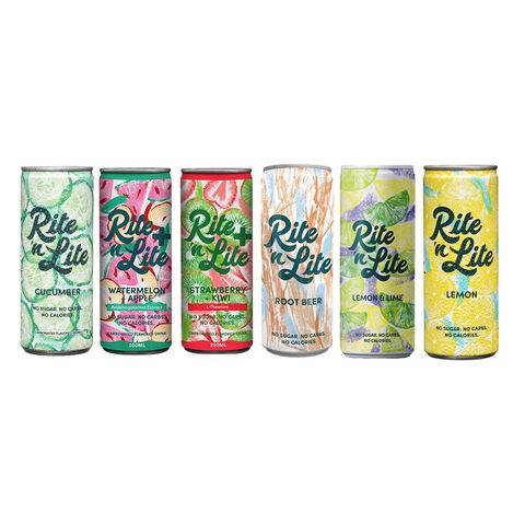 Rite ‘n Lite Variety Pack 6 x 250ml: Watermelon + Apple, Strawberry + Kiwi, Root Beer, Lemon & Lime, Lemon, Cucumber