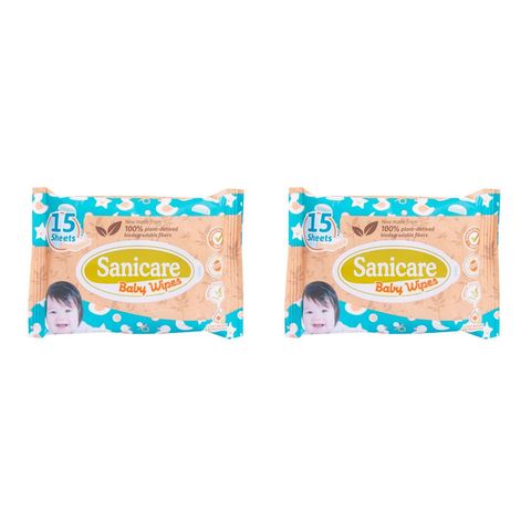 Sanicare Baby Wipes 2 x 15 Pieces