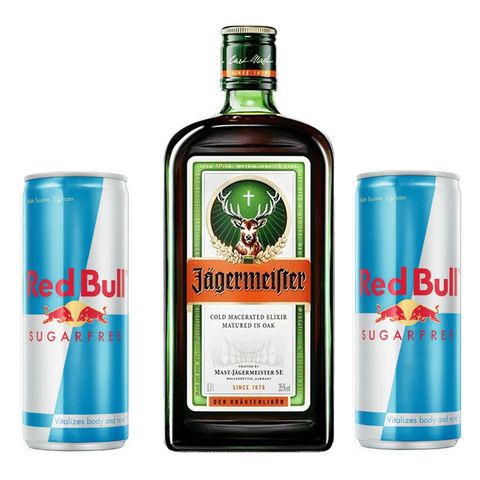 Jagerbomb Sugar Free: Jagermeister 700ml + Red Bull Energy Drink Sugar Free Can 2 Pieces