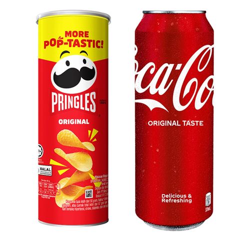 Snack Duo: Pringles Original 102g + Coke Regular Can 320ml