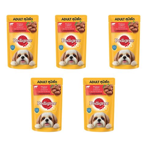 Pedigree Pouch Beef Flavour in Gravy 5 x 130g