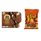 Bundle: Magnum Mini Almond Ice Cream Stick 6 x 45ml + Vcut Potato Chips Spicy Barbecue 60g